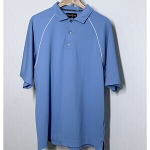 FootJoy Polo Mens M Blue Short Raglan Sleeve Knit Golf Shirt